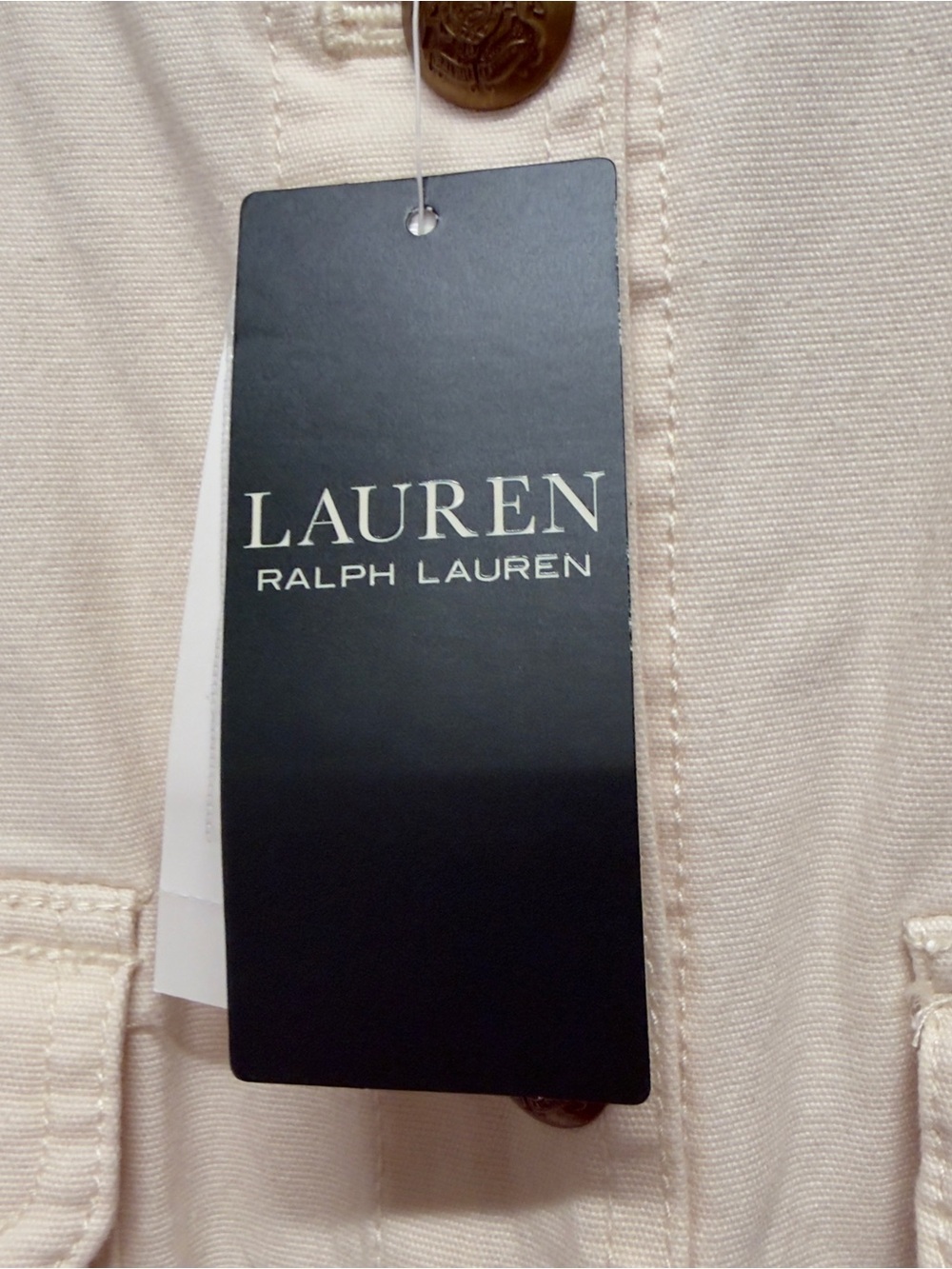 Lauren Ralph Lauren Cotton Canvas Safari Utility Jacket Beige Cream Size 14 NWT - Picture 4 of 11